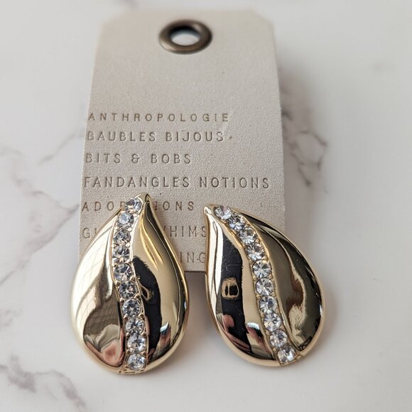 Anthropologie Jewelry - Anthropologie Pave Droplet Earrings